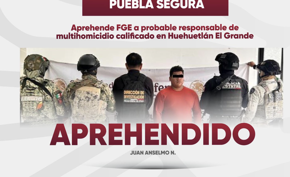 Cae presunto responsable de multihomicidio